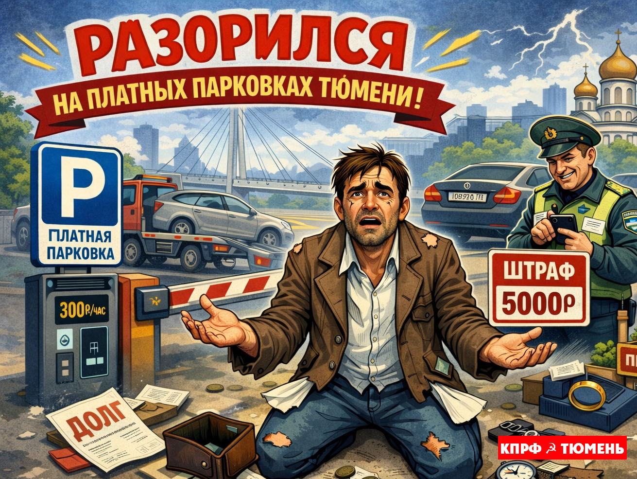 КПРФ выступила против повышения платы за парковки в центре Тюмени. Единая Россия, ЛДПР, СР – за!